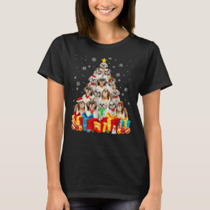 Christmas Shih Tzu Dog    Tree Santa Xmas Lights T-Shirt
