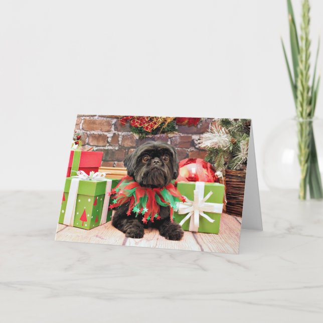 Christmas - Shih Tzu - Lily Holiday Card (Front)