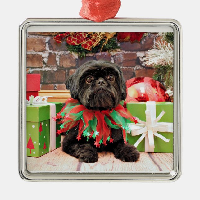 Christmas - Shih Tzu - Lily Metal Ornament (Front)