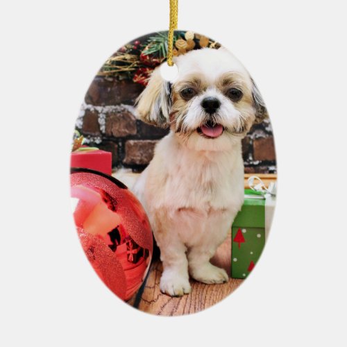 Christmas _ Shih Tzu _ Marley Ceramic Ornament