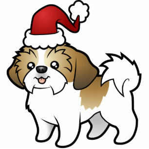 Christmas Shih Tzu Ornament (puppy cut)