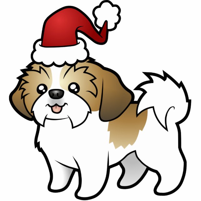 Christmas Shih Tzu Ornament (puppy cut) (Front)