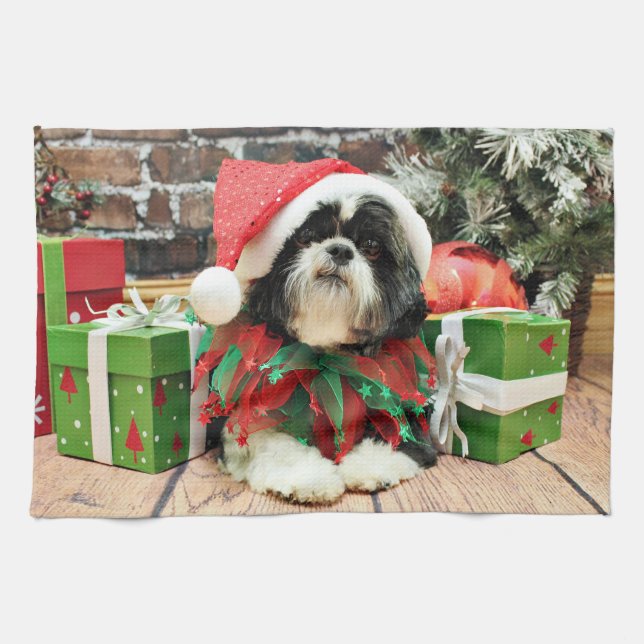 Christmas - Shih Tzu - Riley Towel (Horizontal)
