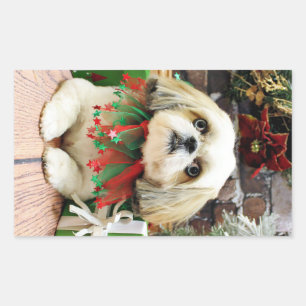 Christmas - Shih Tzu - Sophie Rectangular Sticker