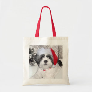 Shih Tzu Bags Zazzle Christmas Shih Tzu Tote Bag