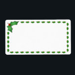 Christmas Shipping Labels<br><div class="desc">Christmas shipping labels with a holly design.  Customize to add your own text,  or print your own at home.  Get the matching holiday party invitations,  stationery,  or postage!</div>