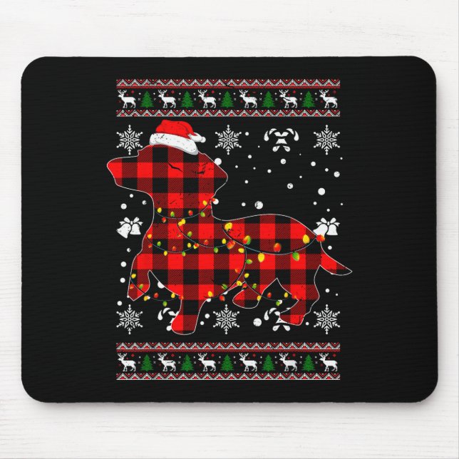 Christmas Shirt For Dachshund Lover Gift Santa Buf Mouse Pad (Front)