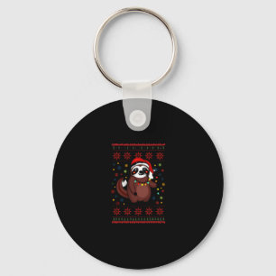 Christmas Shirt for Sloth Lover Gift Santa Buffalo Keychain