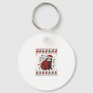 Christmas Shirt for Sloth Lover Gift Santa Buffalo Keychain