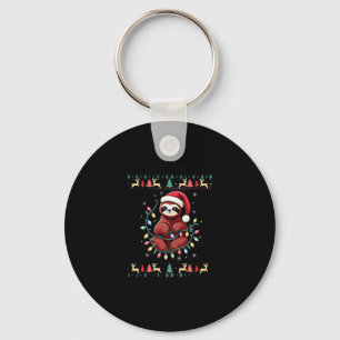 Christmas Shirt for Sloth Lover Gift Santa Buffalo Keychain