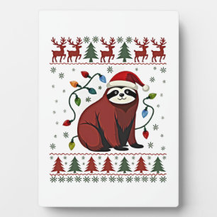 Christmas Shirt for Sloth Lover Gift Santa Buffalo Plaque