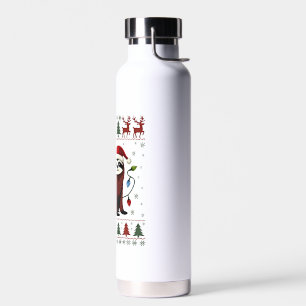 Christmas Shirt for Sloth Lover Gift Santa Buffalo Water Bottle