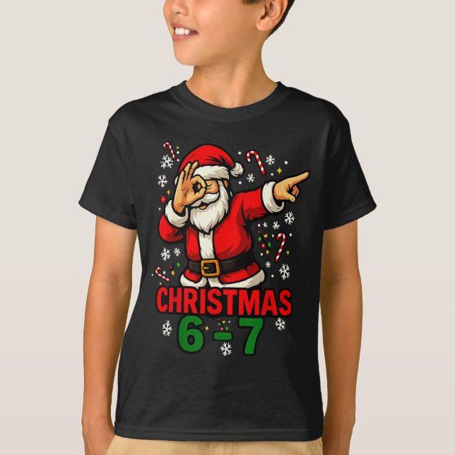 Christmas Shirt - Funny Dabbing Santa 6 7 Meme  (Front)