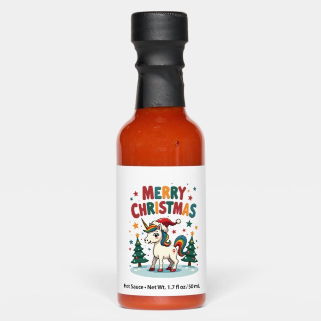 Christmas Shirt Unicorn Girls Christmas Outfit Chr Hot Sauces (Front)