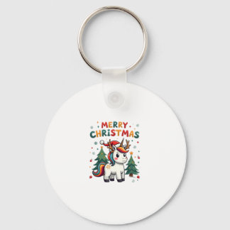 Christmas Shirt Unicorn Girls Christmas Outfit Chr Keychain