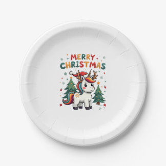 Christmas Shirt Unicorn Girls Christmas Outfit Chr Paper Plates