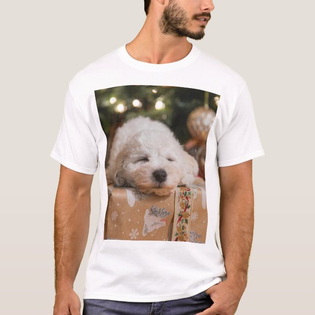 Christmas Shirt with Cute Dog Design (Front)