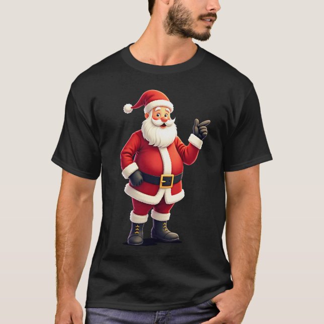 Christmas Shirts for Boys Kids Dabbing Santa Xmas  (Front)