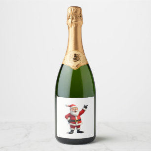 Christmas Shirts for Boys Kids Dabbing Santa Xmas Sparkling Wine Label