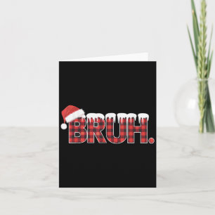 Christmas Shirts For Women Bruh Red Plaid Buffalo Card