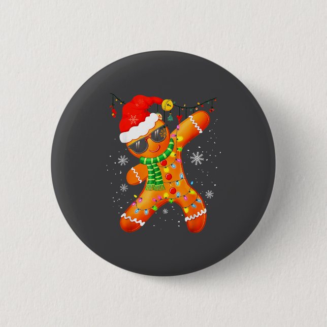 Christmas Shirts Kids Boys Toddler Gingerbread Xma Button (Front)