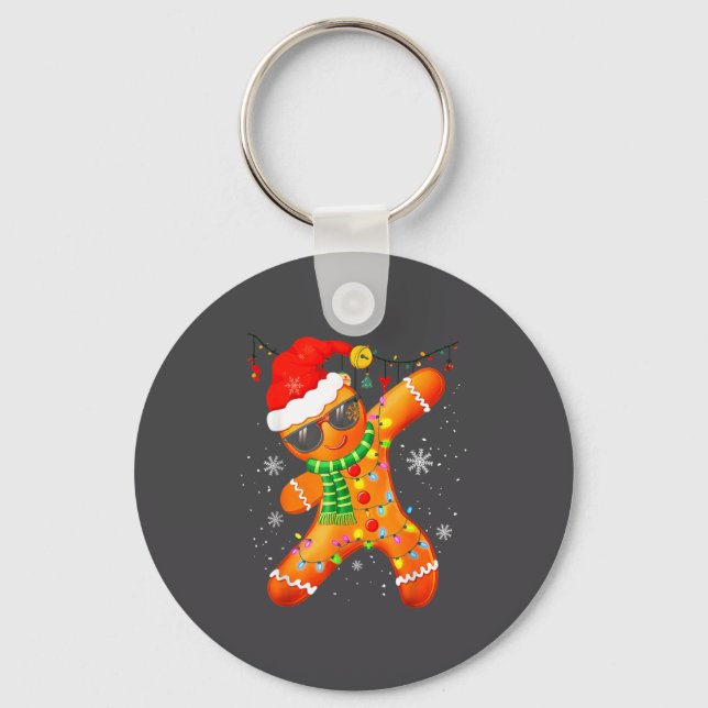 Christmas Shirts Kids Boys Toddler Gingerbread Xma Keychain (Front)