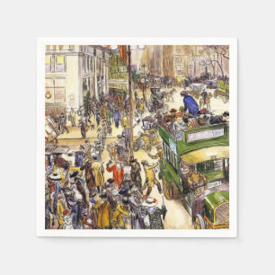 Christmas Shoppers on Fifth Avenue (New York City) Napkins