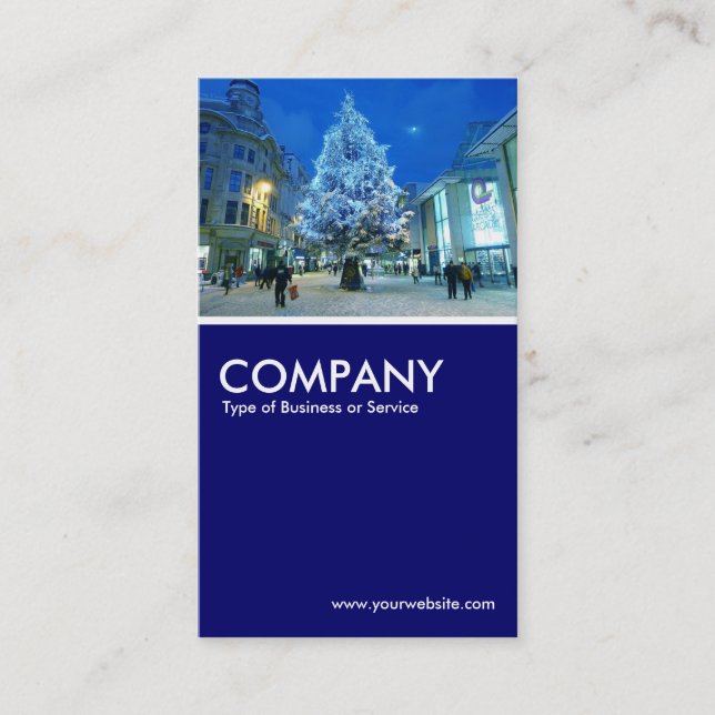 Christmas Shopping - Deep Navy Business Card (Front)