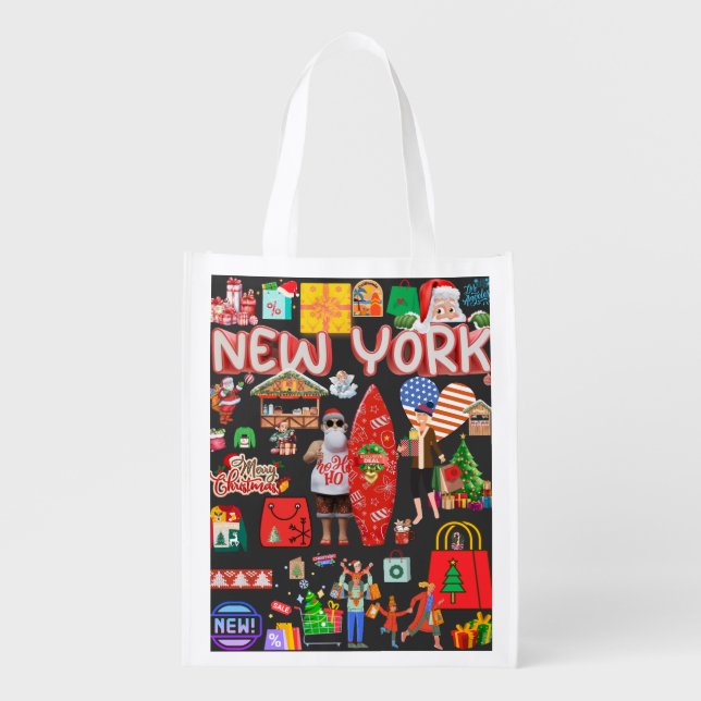 Christmas Shopping Grocery Bag (Front)