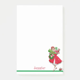 Christmas Shopping in High Heels Add Name Gift Post-it Notes