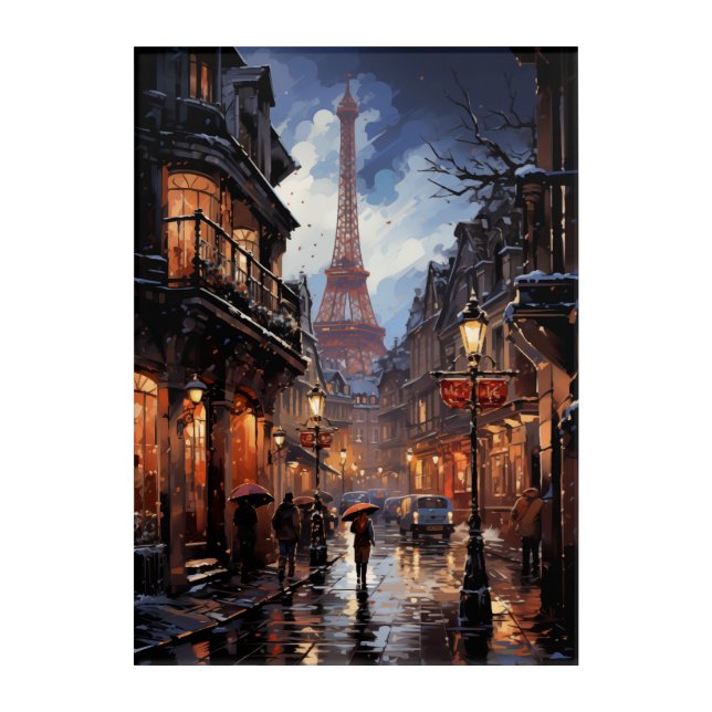 Christmas Shopping In Paris Acrylic Print (Front)