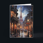 Christmas Shopping In Paris Card<br><div class="desc">Paris in the rain while doing your Christmas shopping.</div>
