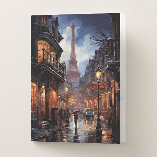 Christmas Shopping In Paris Pocket Folder