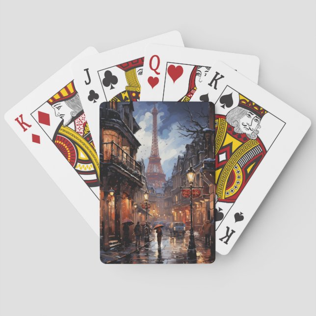 Christmas Shopping In Paris Poker Cards (Back)