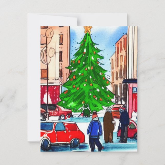 Christmas Shopping Note Card (Front)