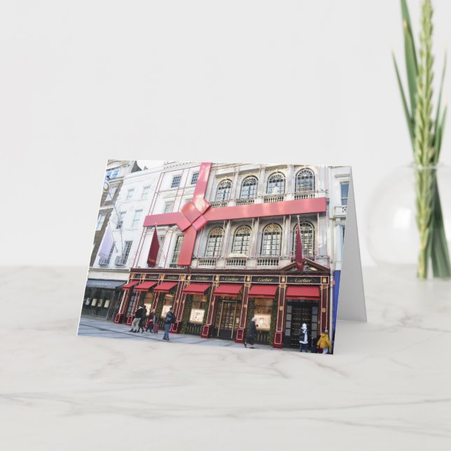 Christmas Shopping on New Bond Street, London, UK Card (Front)