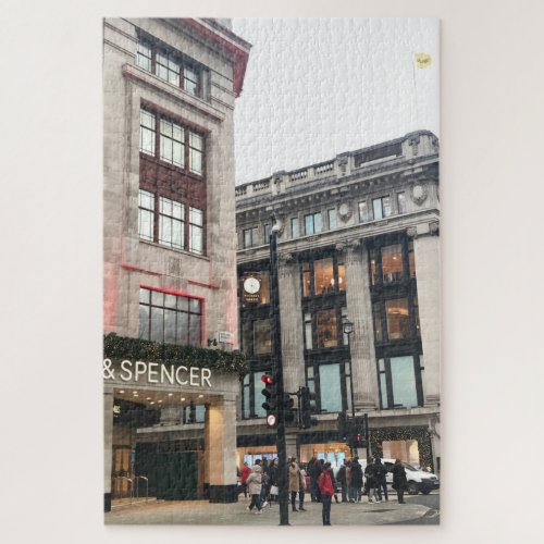 Christmas Shopping Oxford Street London UK Jigsaw Puzzle