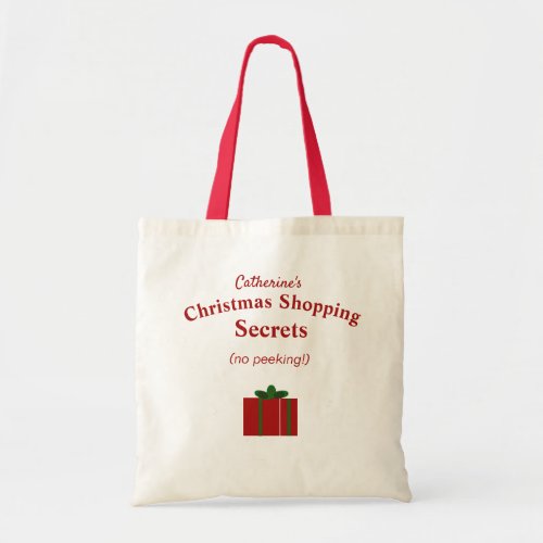 Christmas Shopping Secrets Personalized Tote Bag