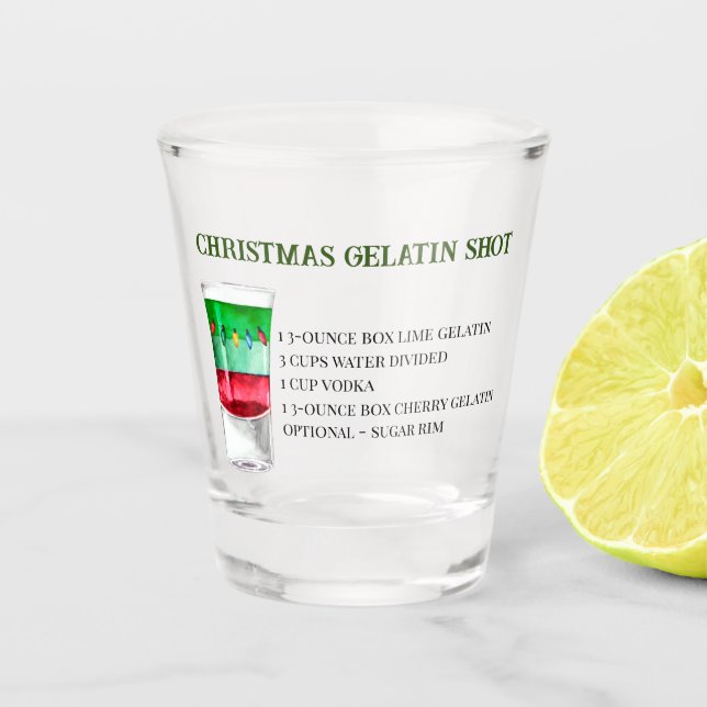 Christmas Shot Drink Recipe Holiday Party Shot Glass (Front)