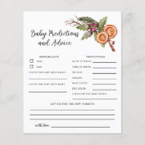 Christmas Shower Baby Predictions & Advice Card