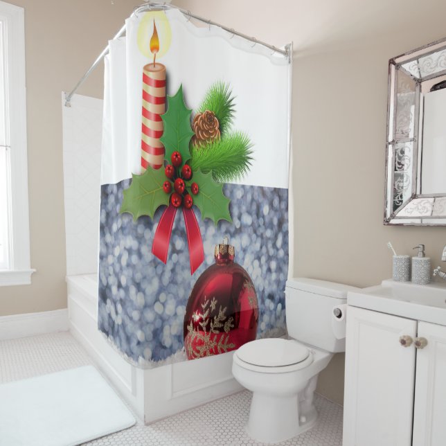Christmas Shower Curtain, Candle Curtain (In Situ)