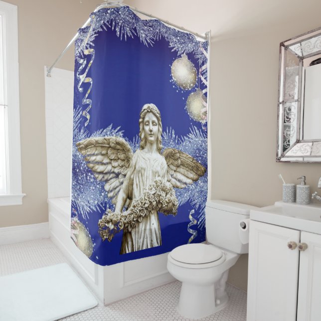 Christmas Shower Curtain, Christmas Angel Curtain (In Situ)