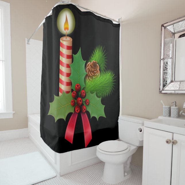 Christmas Shower Curtain, Christmas Candle Shower Curtain (In Situ)