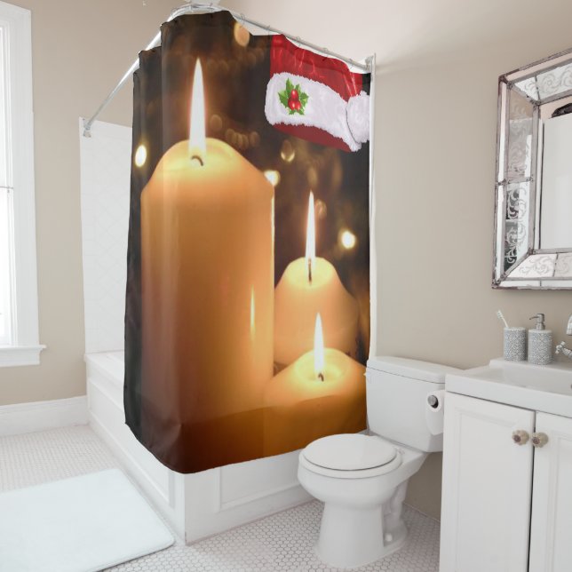 Christmas Shower Curtain, Christmas Candle Shower Curtain (In Situ)