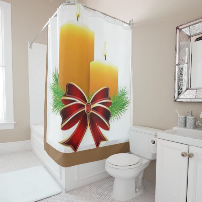 Christmas Shower Curtain, Christmas Candle Shower Curtain (In Situ)