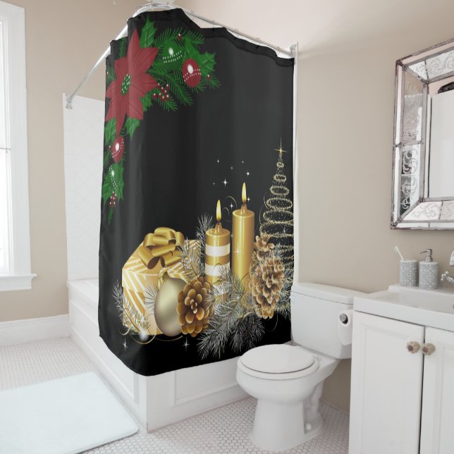 Christmas Shower Curtain, Christmas Candle Shower Curtain (In Situ)