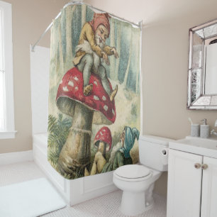 Christmas Shower Curtain, Elf Curtain