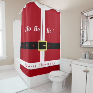 Christmas Shower Curtain Funny Santa Claus Gift