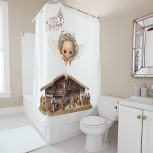 Christmas Shower Curtain, Jesus Christ Curtain