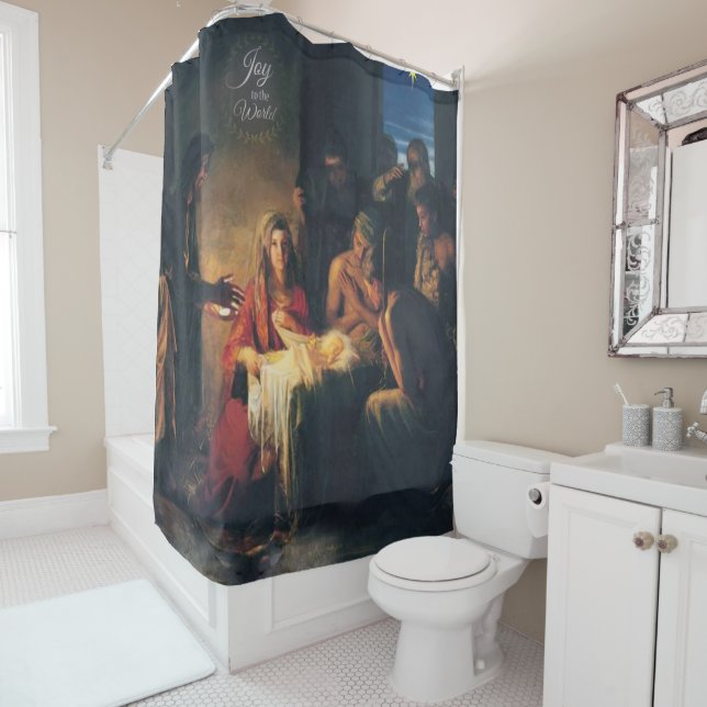 Christmas Shower Curtain, Jesus Christ Shower Curtain (In Situ)